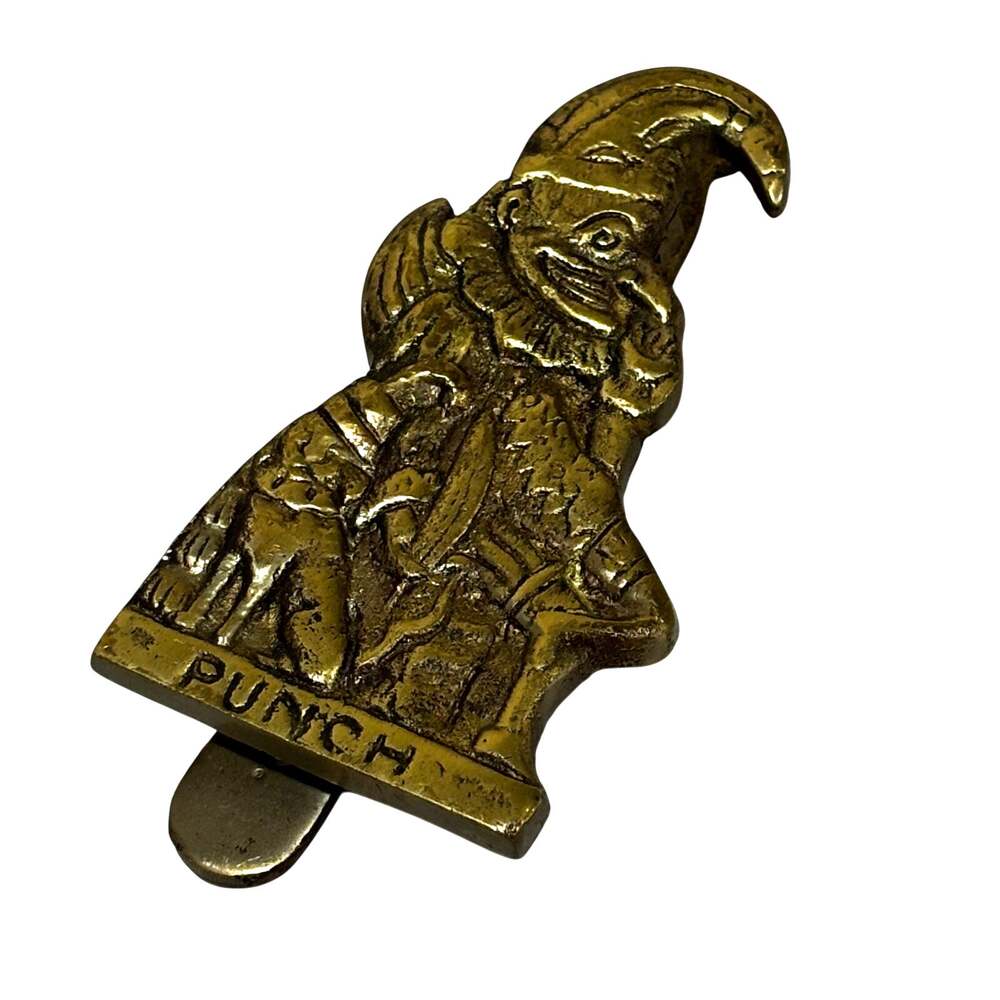 Vintage Brass Door Knocker Punch figural from Punch & Judy Puppet Show